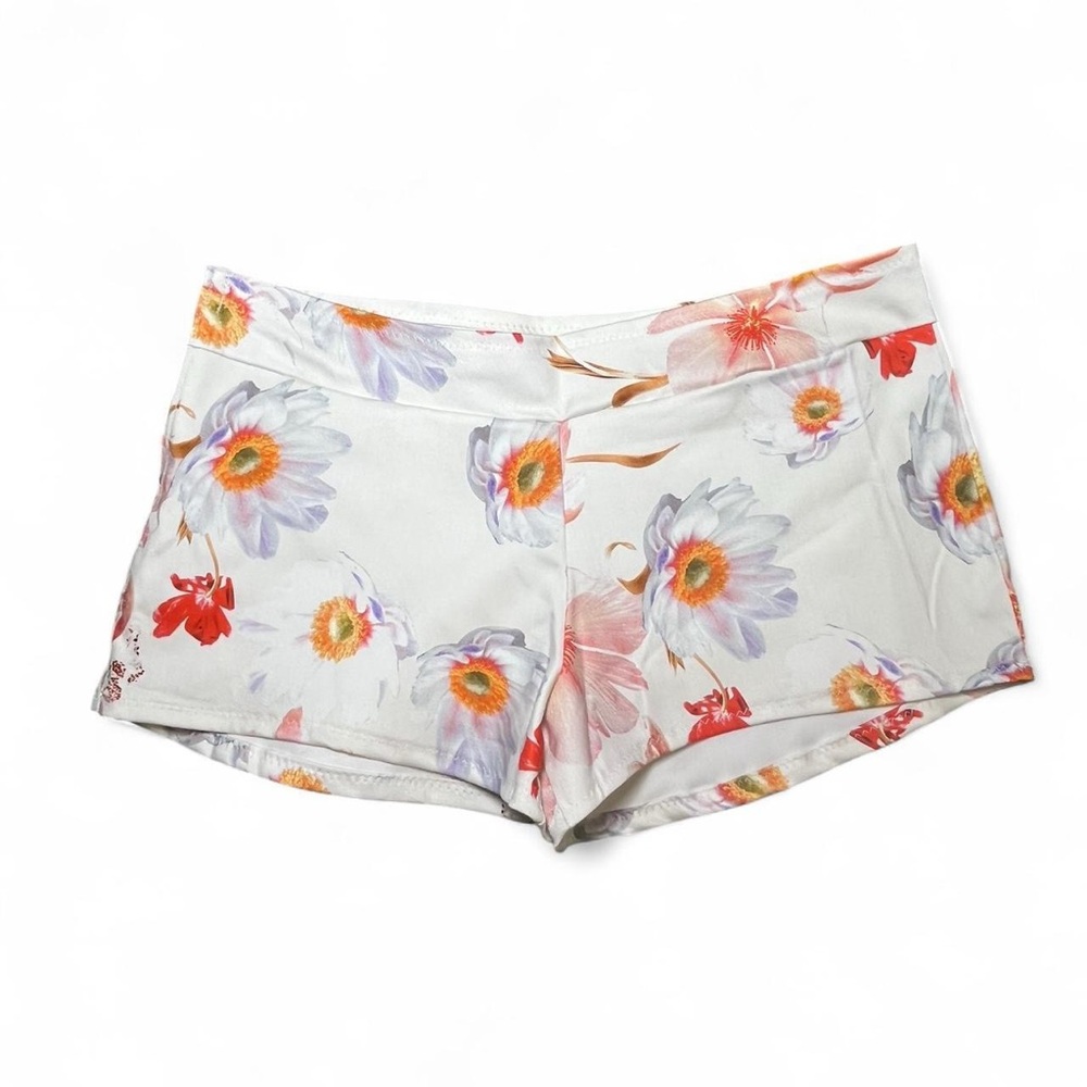Floral Print Jean Shorts